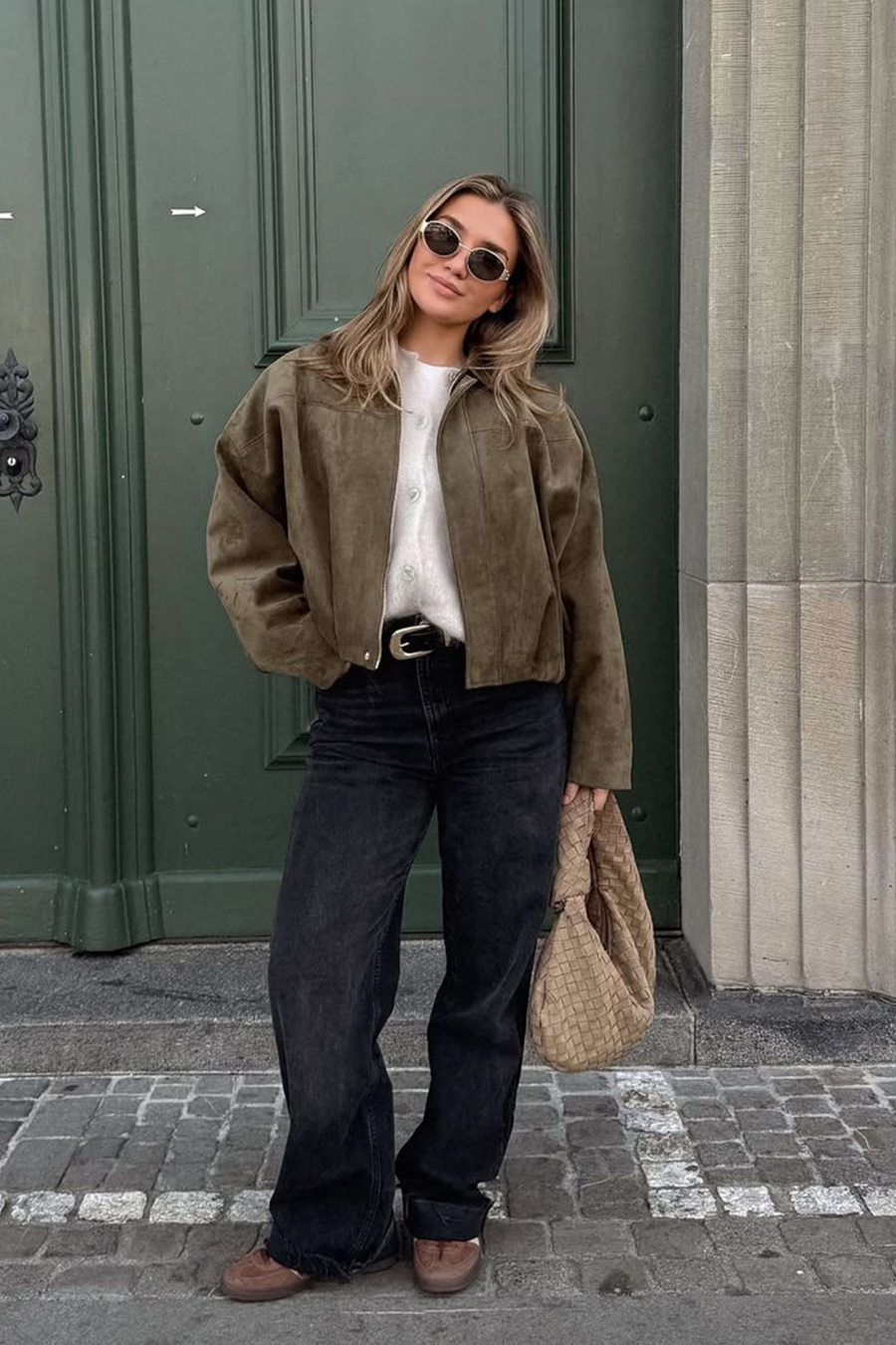 Noa Zamszowa kurtka bomberka