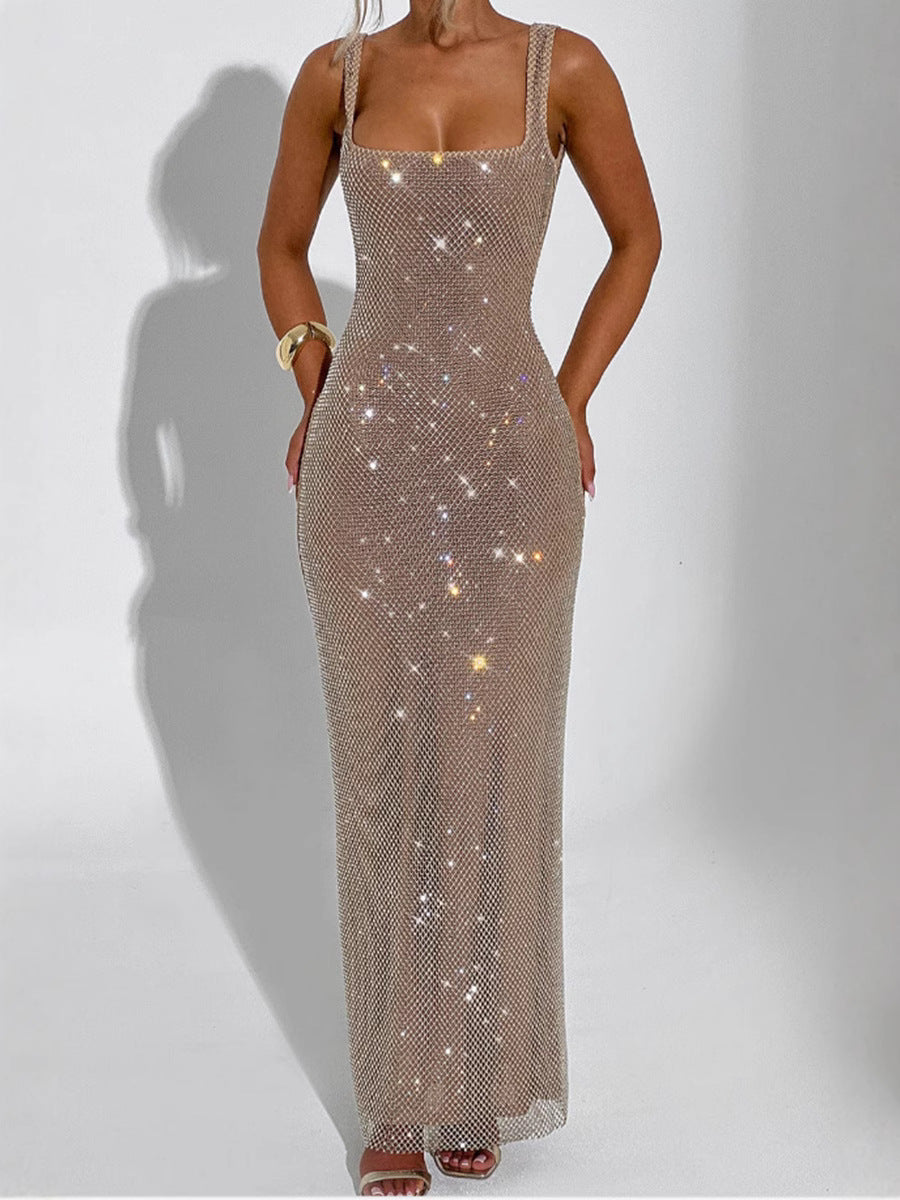 Vivienne – elegancki maxi brokatowy jurk