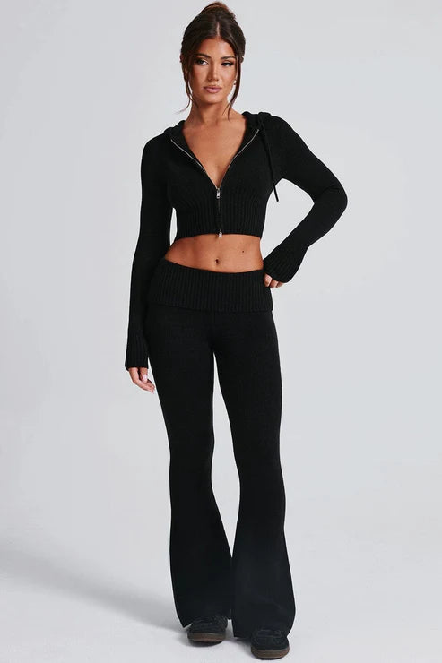 Bluza z kapturem Portia Knit – czerwona